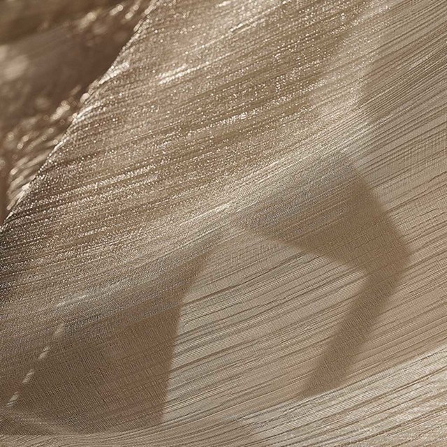 Paris Cascade Shimmering Striped Coffee Taupe Brown Organza Sheer Curtain 1