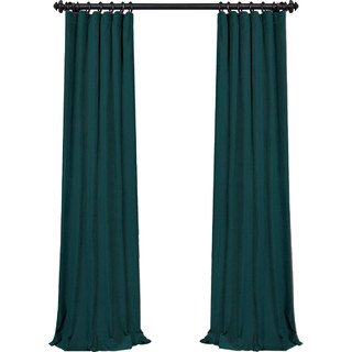 Fine Teal Green Matte Velvet Curtain 6