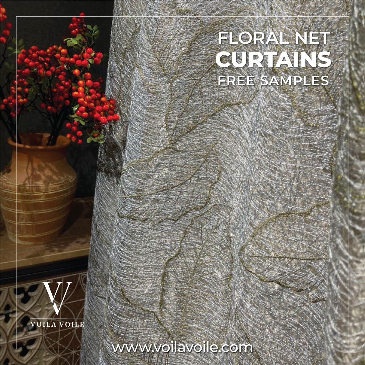 Floral Voile Curtains Floral Voile Curtains