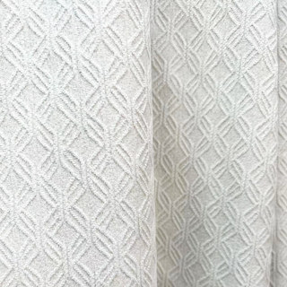 Diamond Patchwork Geometric Cream Off White Chenille Curtain