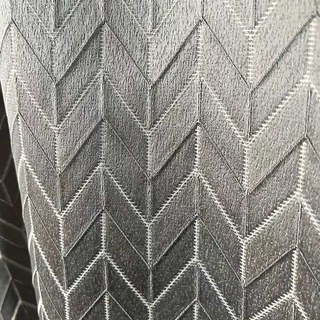 Elegante Art Deco Chevron Silvery Gray Curtains 2