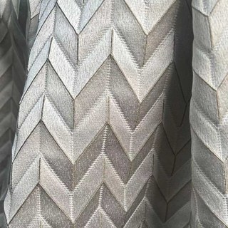 Elegante Art Deco Chevron Silvery Gray Curtains 3