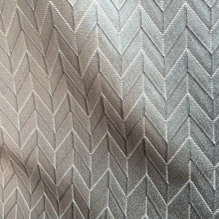 Elegante Art Deco Chevron Silvery Gray Curtains 5