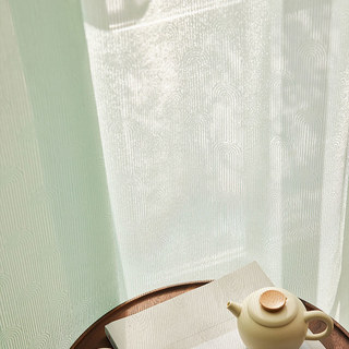 Rolling Hills Art Deco Shimmering Green Sheer Organza Curtains 3