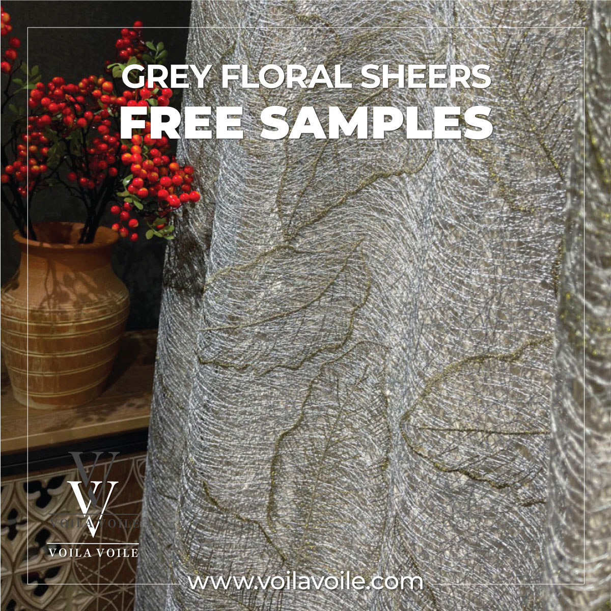 Floral Voile Curtains Floral Voile Curtains
