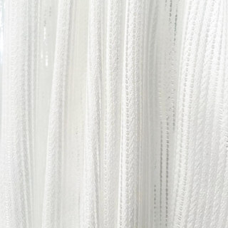 Moonstone Ivory White Textured Striped Sheer Curtain 7
