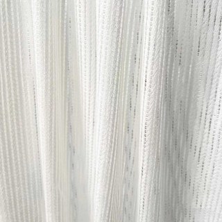 Moonstone Ivory White Textured Striped Sheer Curtain 8