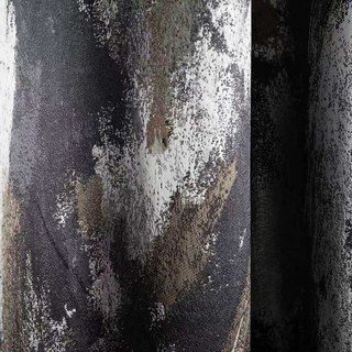 Dazzling Brushwork Luxury Jacquard Gray & Silver Abstract Curtain 5