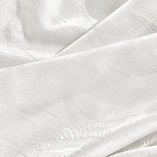 Feathered Fantasy White Shimmering Organza Sheer Curtain