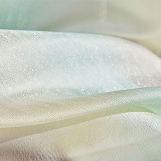 Paris Cascade Shimmering Green Lilac Gold Ombre Organza Sheer Curtain 8