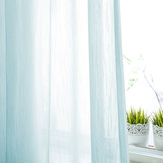 Silk Waterfall Shimmering Light Blue Sheer Curtain