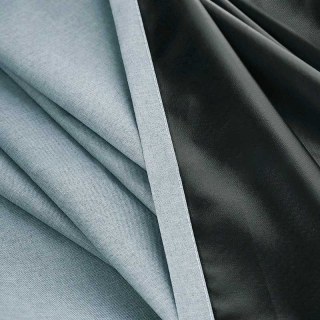 Del Mar Waterproof 100% Blackout Light Blue Linen Style Outdoor Curtain 2