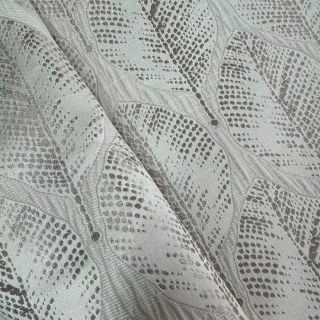 Leaf Dance Luxury Jacquard Shimmering Cream and Mocha Foliage Curtains 2