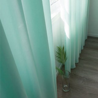 Satiny Touch Turquoise Green Textured Sheer Curtain 3