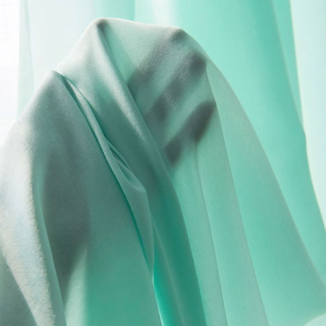 Satiny Touch Turquoise Green Textured Sheer Curtain 1