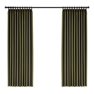 Royale Textured Chenille Dark Olive Green Blackout Curtain 4