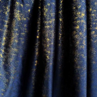 Golden Nebula Dark Blue Abstract Curtains with Gold Glitters 3