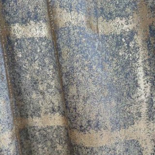 Weathered Plaid Haze Blue Checked Grid Geometric Curtains 2