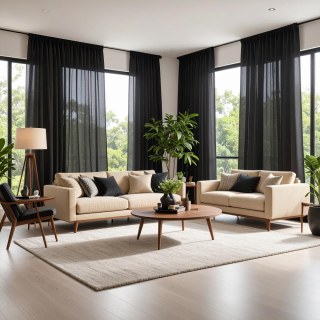 Smarties Black Soft Sheer Curtain 2