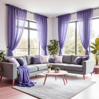 Smarties Lilac Soft Sheer Curtain 2