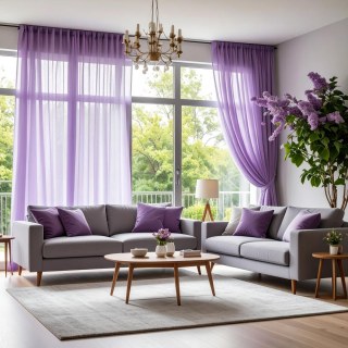 Smarties Lilac Soft Sheer Curtain 3