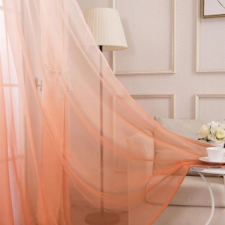 Candy Land Ombre Peach Orange Red Sheer Curtain