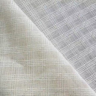 Ethereal Grid Cream Linen Style Sheer Curtain 5