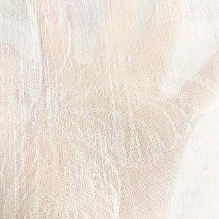 Gossamer Butterflies Ivory Striped Floral Sheer Curtain 1