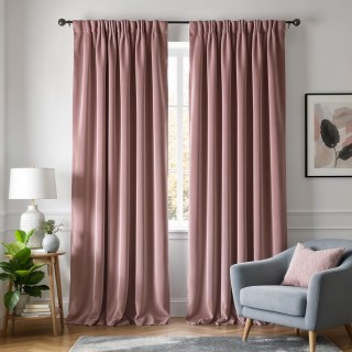 Matte Majesty Dusky Pink 100% Blackout Velvet Curtain