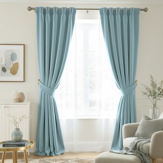 Matte Majesty Sea Salt Blue Blackout Velvet Curtain 2
