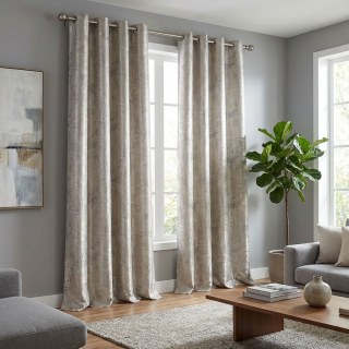 Brushscape Abstract Cream Champagne Curtain with Metallic Sheen 3