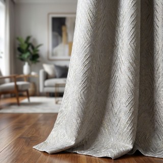 Diamond Life 3D Jacquard Gold Glittery Silver Gray Geometric Curtain