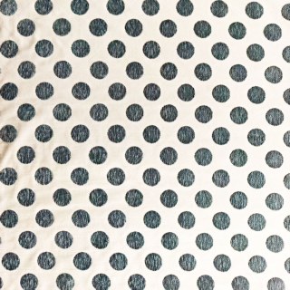 Dottie Delight Mid Century Modern Dusky Teal Polka Dot Chenille Curtain 8