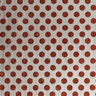 Dottie Delight Mid Century Modern Terracotta Burnt Orange Polka Dot Chenille Curtain 8