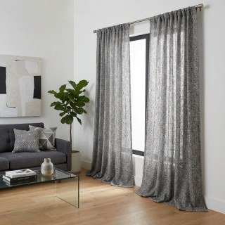 French Chic Black & White Heavy Semi Sheer Curtain 3