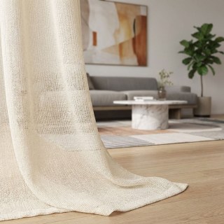 French Chic Cream Off White Heavy Semi Sheer Curtain 2