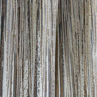 Gilded Stripes Subtle Textured Gray and Gold Striped Curtain 5