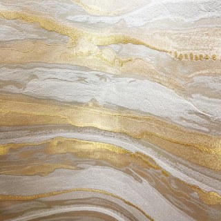 Marble Mirage Luxury Jacquard Abstract Cream & Gold Curtain 6