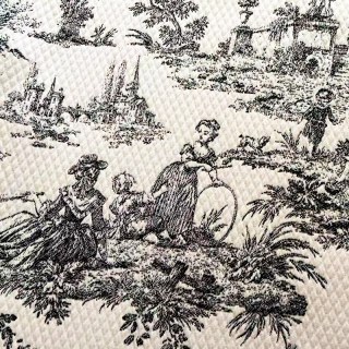 Rococo Reverie Black & Mocha Toile de Jour Curtain 4