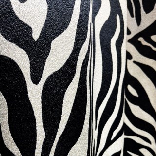 Savannah Jacquard Zebra Patterned Black and White Curtain 5