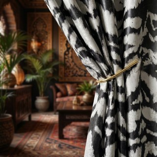 Tiger Stripes Black and White Animal Print Curtain 2