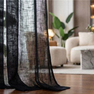 Touch of Sunshine Black Heavy Semi Sheer Curtain 2