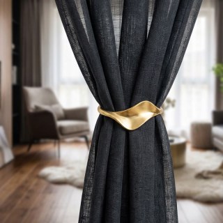 Touch of Sunshine Black Heavy Semi Sheer Curtain 4