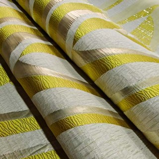 Ocean Wave Elegance Yellow and Gold Art Deco Geometric Curtains 3