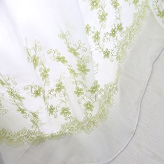 Touch Of Grace Embroidered Lime Green Flower Sheer Curtain 3
