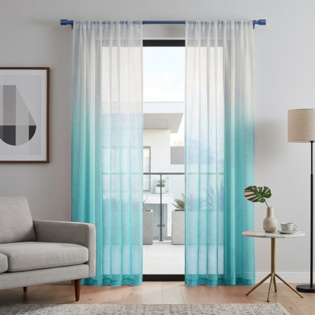 Candy Land Ombre blue Voile Curtain 1