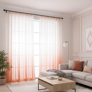 Candy Land Ombre Peach Orange Red Sheer Curtain 4
