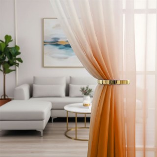Candy Land Ombre Peach Orange Red Sheer Curtain 3