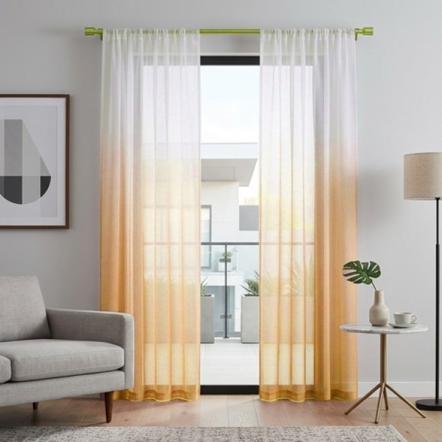 Candy Land Ombre Yellow Sheer Curtain 1
