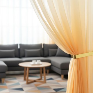 Candy Land Ombre Yellow Sheer Curtain 3